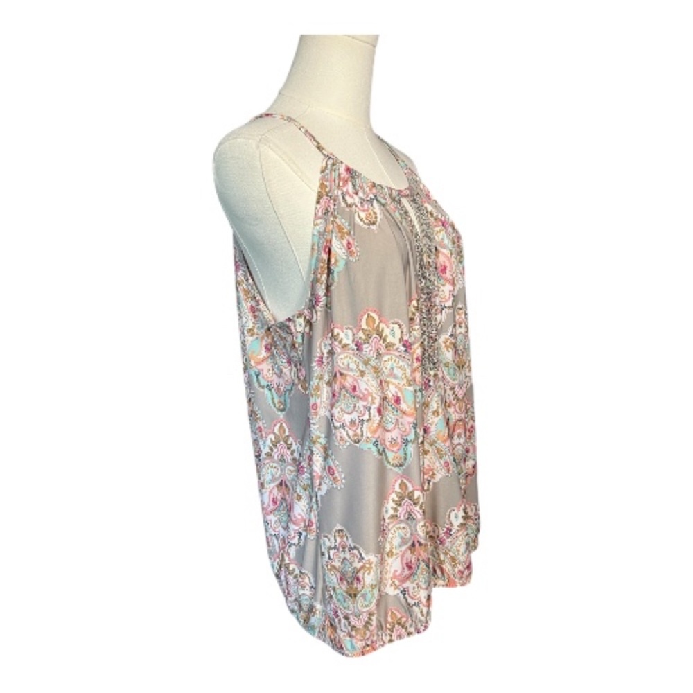 EUC INC women’s paisley embellished sleeveless top | size XL - Picture 4 of 9